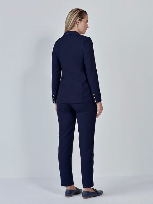 Blazer de Alfaiataria Cruzado Marinho Valdete