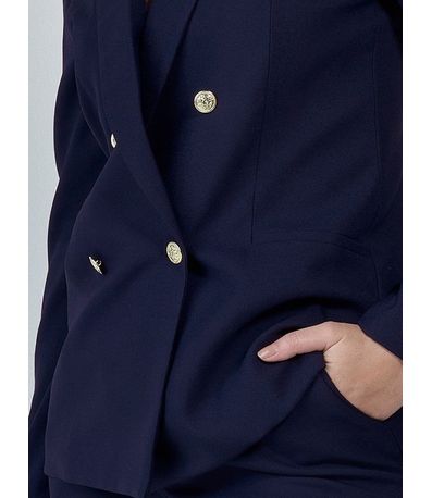 Blazer de Alfaiataria Cruzado Marinho Valdete