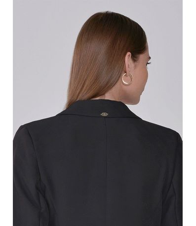 Blazer de Alfaiataria Alongado Preto Liana
