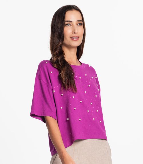 Blusa Feminina Visco Maquinetada Endless Roxo