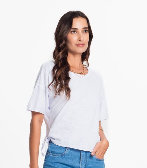 Blusa Infinita Cor Meia Malha Branco