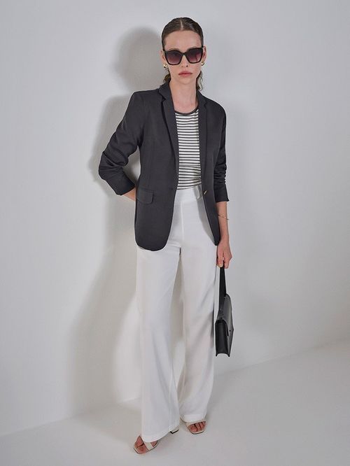 Blazer Preto Botão Único Cilene