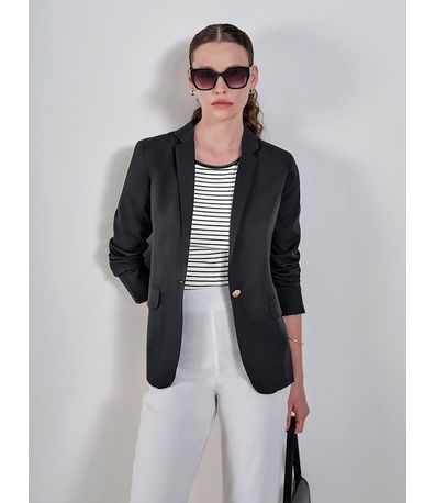 Blazer Preto Botão Único Cilene