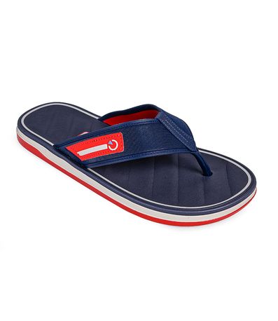 Chinelo de Dedo Cartago Bege, Azul e Vermelho Masculino