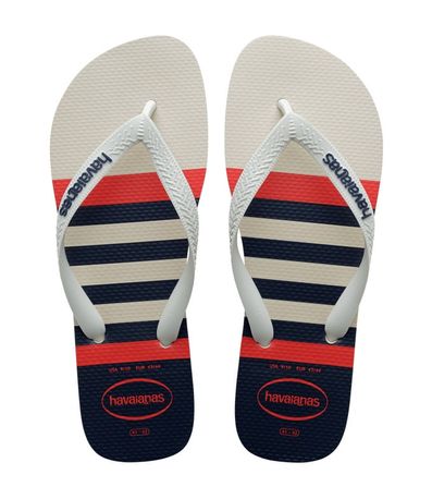 Chinelo Havaianas Top Nautical Branco e Marinho Masculino