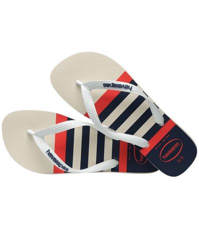 Chinelo Havaianas Top Nautical Branco e Marinho Masculino