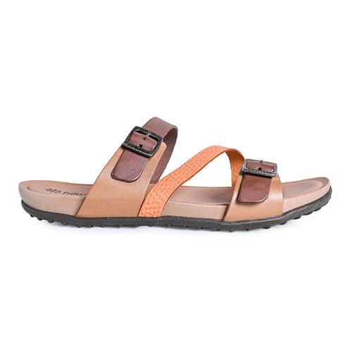 Chinelo Slide New Face Tiras com Fivela Amarula Mix Feminino