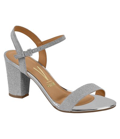 Sandália Festa Vizzano Shine Prata Brilhante Feminino