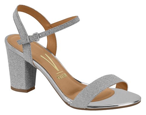 Sandália Festa Vizzano Shine Prata Brilhante Feminino