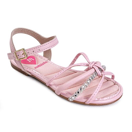 Sandália Flats Molekinha Detalhe Nó Rosa Infantil