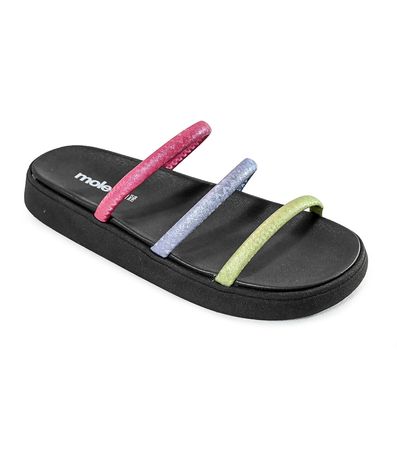 Tamanco Flatform Moleca Tiras Multicores Feminino