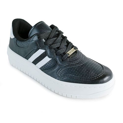 Tênis Casual Vintage Vizzano Preto e Branco Feminino