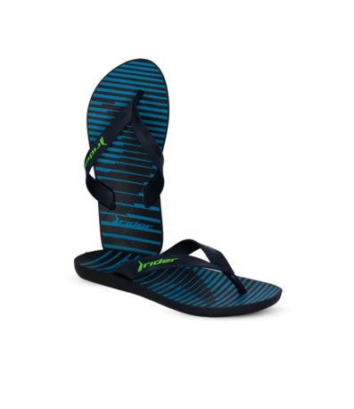 Chinelo Dedo Rider Feel Urban Azul e Verde Juvenil Masculino
