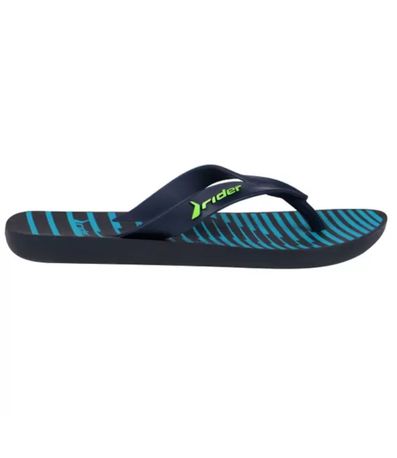 Chinelo Dedo Rider Feel Urban Azul e Verde Juvenil Masculino