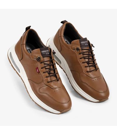 Sapatênis Casual Ferracini Marrom Claro Masculino