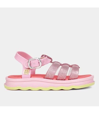 Sandália Flats Zaxynina Rosa Infantil Feminina