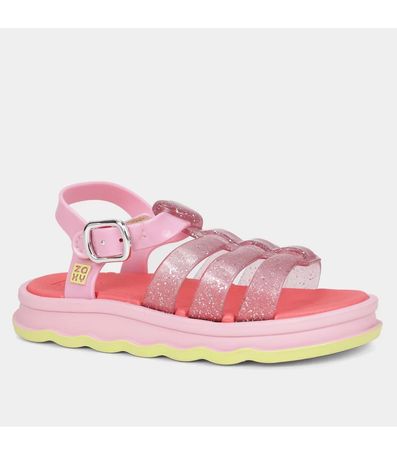 Sandália Flats Zaxynina Rosa Infantil Feminina