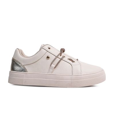 Tênis Casual Bebecê Off White e Ouro Feminino