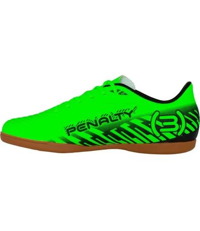 Chuteira Indoor Penalty Bravo Verde e Preto Juvenil Masculino