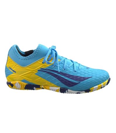 Chuteira Indoor Penalty RX Locker Azul e Amarelo Juvenil Masculino