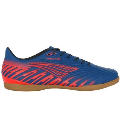Chuteira Indoor Penalty Bravo Azul e Laranja Masculino