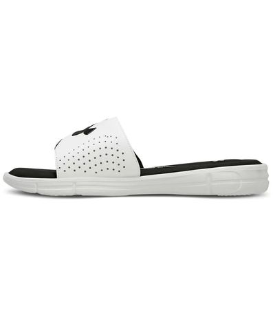 Chinelo Slide Under Armour Branco e Preto Masculino
