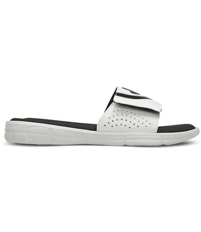 Chinelo Slide Under Armour Branco e Preto Masculino