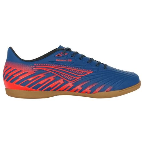 Chuteira Indoor Penalty Bravo Azul e Laranja Juvenil Masculino