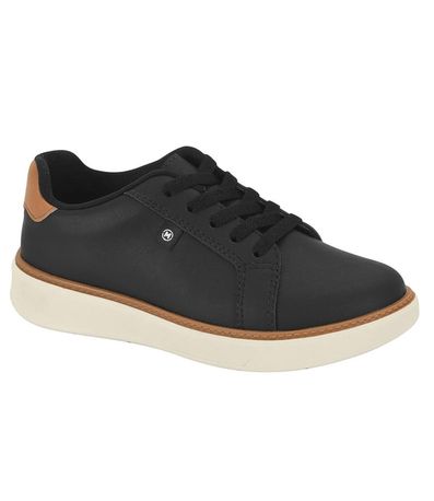 Sapatênis Casual Molekinho Preto e Camel Juvenil Masculino
