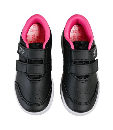 Tênis Casual Kidy Preto e Rosa Juvenil Feminino