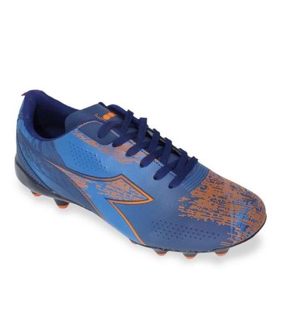 Chuteira Campo Diadora Azul e Laranja Masculino