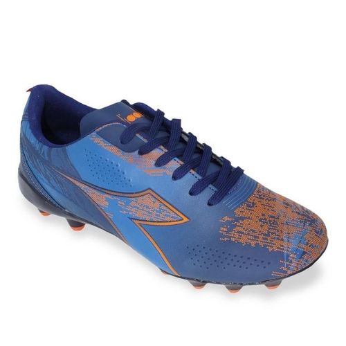 Chuteira Campo Diadora Azul e Laranja Masculino