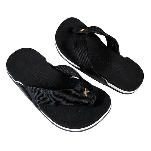 Chinelo Dedo Kenner Preto e Branco Juvenil Masculino