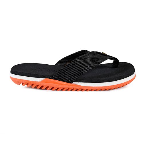 Chinelo Dedo Kenner Preto e Laranja Juvenil Masculino