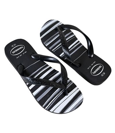 Chinelo Dedo Havaianas Preto e Branco Masculino