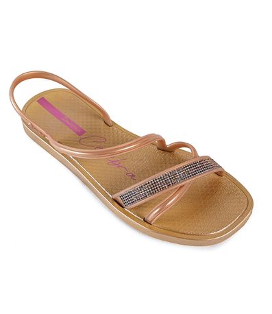 Sandalia Flats Ipanema Bege e Violeta Feminino