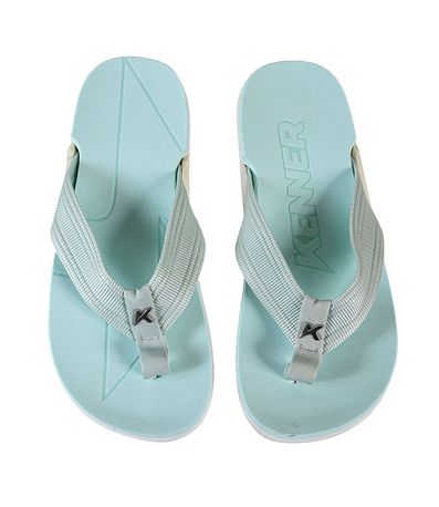 Chinelo Dedo Kenner Azul Mint e Branco Masculino