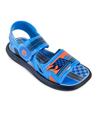 Sandália Flats Hotwheels Grendene Azul Juvenil Masculino