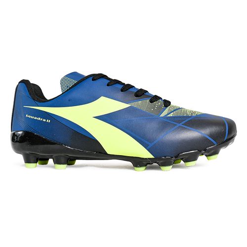 Chuteira Campo Diadora Azul e Amarelo Neon Masculino