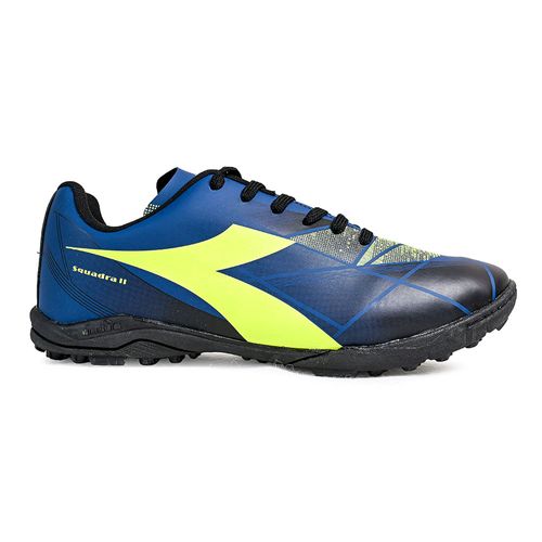 Chuteira Indoor Diadora Azul e Amarela Neon Masculino