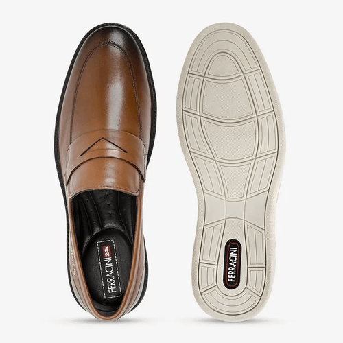 Sapato Mocassim Ferracini Monterrey Whisky Masculino