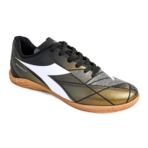 Chuteira Indoor Diadora Preta e Dourada Masculino