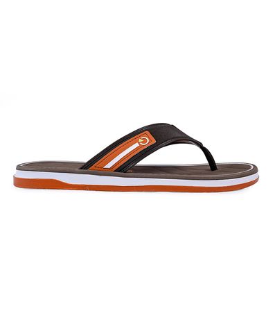 Chinelo Dedo Cartago Marrom/Laranja Masculino