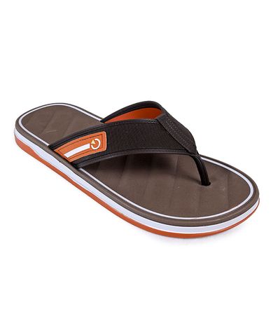 Chinelo Dedo Cartago Marrom/Laranja Masculino