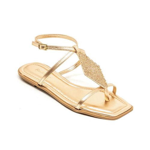 Sandália Flats Fio de Ouro Ouro Feminino