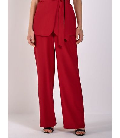 Calça Wide Leg de Linho Beverly Vermelho