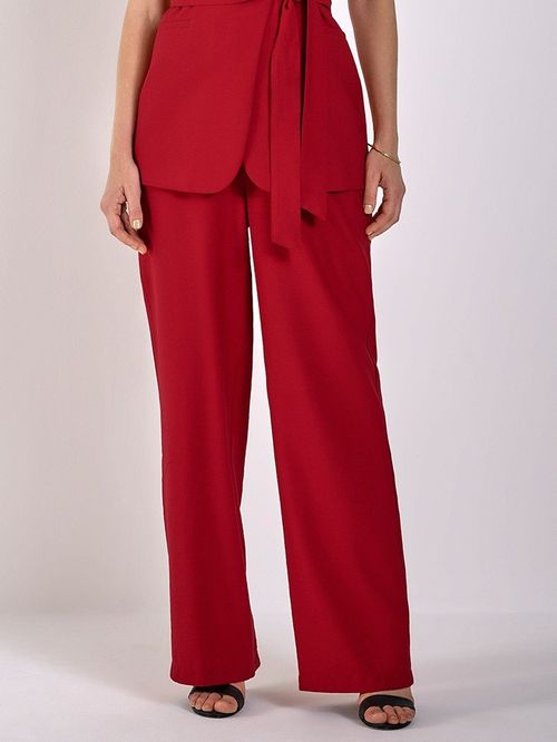 Calça Wide Leg de Linho Beverly Vermelho