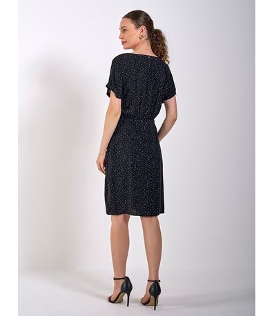 Vestido Transpassado de Viscose Bricia Preto