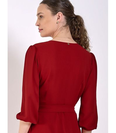 Vestido Transpassado Claudine Vermelho