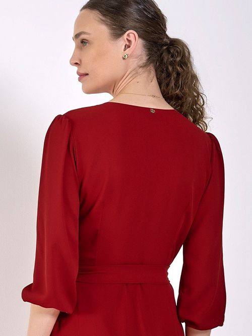 Vestido Transpassado Claudine Vermelho